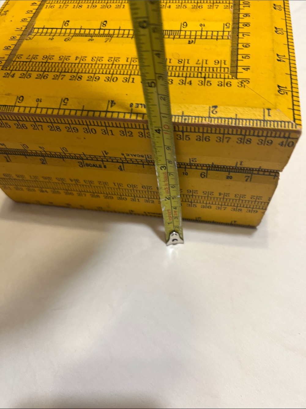 Yellow Decorative Storage Box with Ruler Design - Picture 8 of 10